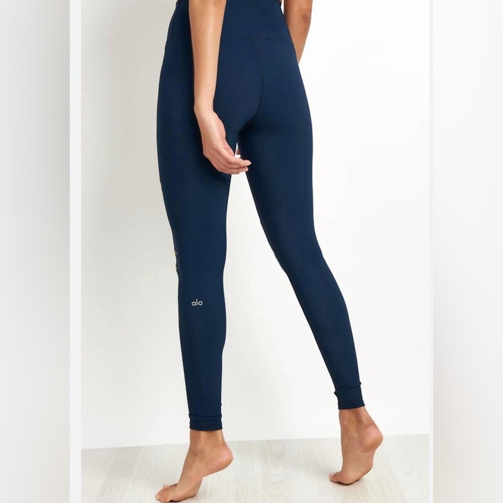 Alo mid rise navy blue full length legging- size xs